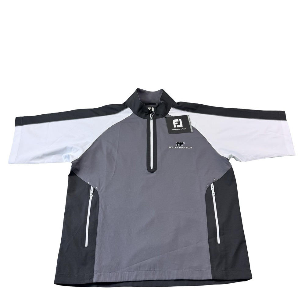 Footjoy Sport Windshirt S/S Charcoal Gray Half Zip Golden Bear Club Small NWT